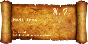 Madl Irma névjegykártya